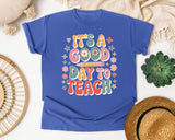It's A Good Day To Teach Daisy in Flo Blue Comfort Colors 1717 tee