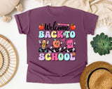 Welcome Back To School Characters in Berry Comfort Colors 1717 tee