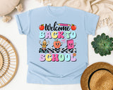 Welcome Back To School Characters in Chambray Comfort Colors 1717 tee