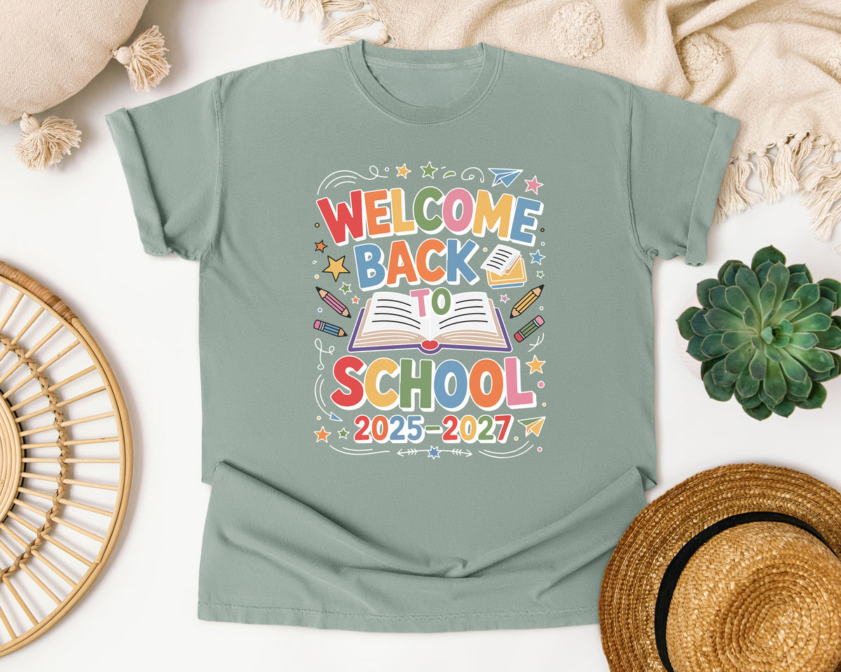 Welcome Back To School Book 2026-2027 Bright in Bay Comfort Colors 1717 tee
