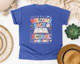 Welcome Back To School Book 2026-2027 Bright in Flo Blue Comfort Colors 1717 tee