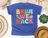 Bruh We Back School Secretary Bright in Flo Blue Comfort Colors 1717 tee