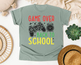 Game Over Back To School Alarm Clock in Bay Comfort Colors 1717 tee