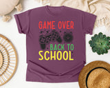 Game Over Back To School Alarm Clock in Berry Comfort Colors 1717 tee