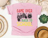 Game Over Back To School Alarm Clock in Blossom Comfort Colors 1717 tee