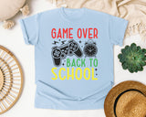 Game Over Back To School Alarm Clock in Chambray Comfort Colors 1717 tee