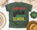 Game Over Back To School Alarm Clock in Moss Comfort Colors 1717 tee