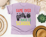 Game Over Back To School Alarm Clock in Orchid Comfort Colors 1717 tee