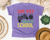 Game Over Back To School Alarm Clock in Violet Comfort Colors 1717 tee