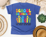School Counselor Hands Full Heart Bright in Flo Blue Comfort Colors 1717 tee