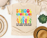 School Counselor Hands Full Heart Bright in Ivory Comfort Colors 1717 tee