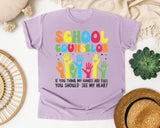 School Counselor Hands Full Heart Bright in Orchid Comfort Colors 1717 tee