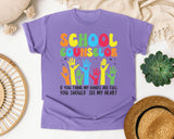 School Counselor Hands Full Heart Bright in Violet Comfort Colors 1717 tee