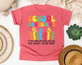 School Counselor Hands Full Heart Bright in Watermelon Comfort Colors 1717 tee