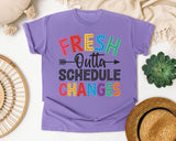 Fresh Outta Schedule Changes in Violet Comfort Colors 1717 tee