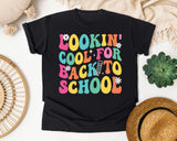 Lookin Cool For Back To School Retro in Black Comfort Colors 1717 tee