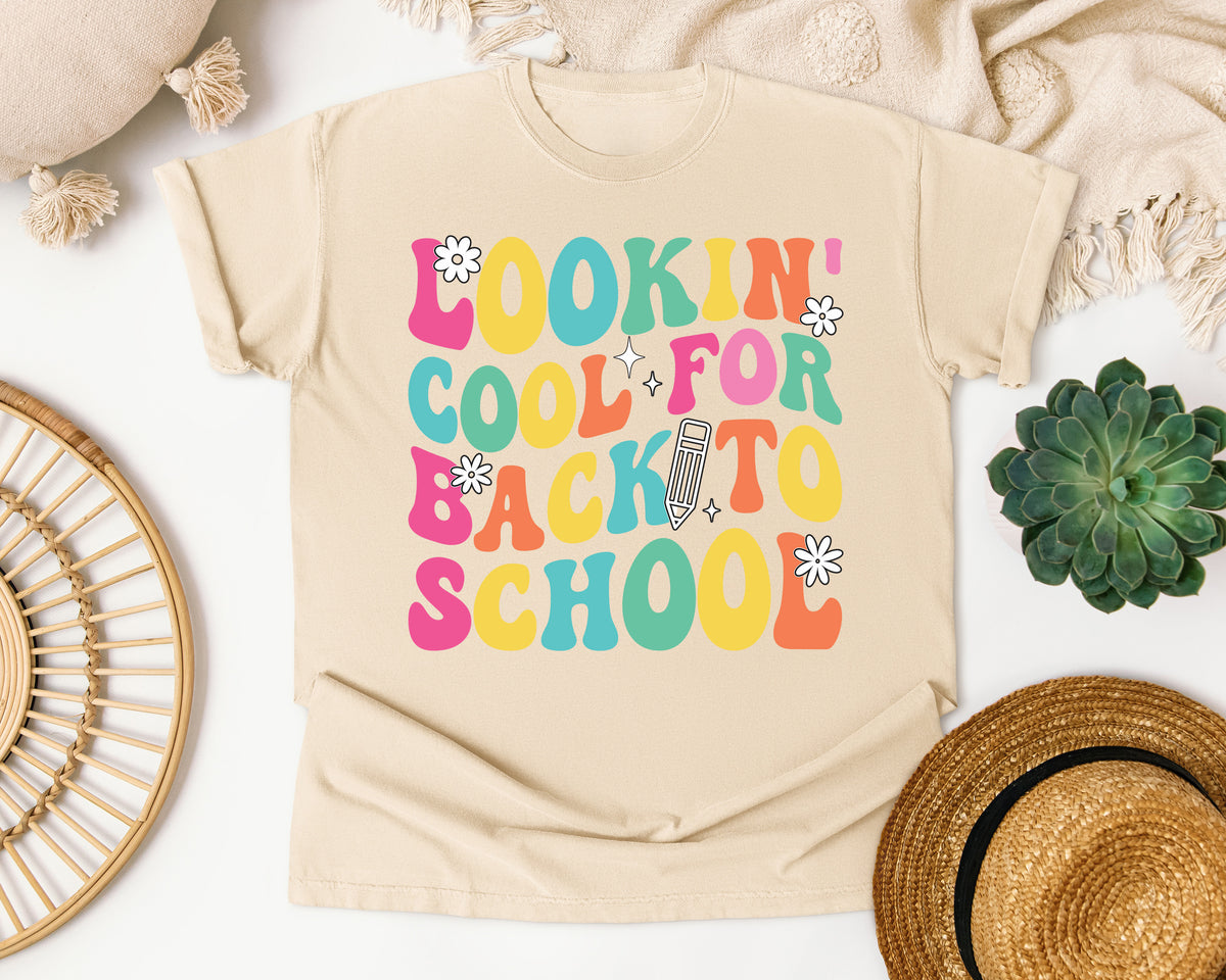 Lookin Cool For Back To School Retro in Ivory Comfort Colors 1717 tee