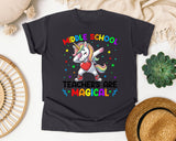 Middle School Teachers Are Magical Unicorn in Graphite Comfort Colors 1717 tee