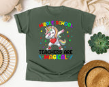 Middle School Teachers Are Magical Unicorn in Moss Comfort Colors 1717 tee