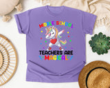 Middle School Teachers Are Magical Unicorn in Violet Comfort Colors 1717 tee