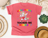 Middle School Teachers Are Magical Unicorn in Watermelon Comfort Colors 1717 tee