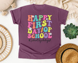 Happy First Day Of School School Psychologist Bright in Berry Comfort Colors 1717 tee