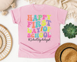Happy First Day Of School School Psychologist Bright in Blossom Comfort Colors 1717 tee
