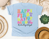 Happy First Day Of School School Psychologist Bright in Chambray Comfort Colors 1717 tee