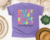 Happy First Day Of School School Psychologist Bright in Violet Comfort Colors 1717 tee