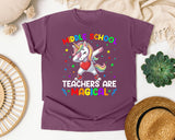 Middle School Teachers Are Magical Unicorn Bright in Berry Comfort Colors 1717 tee