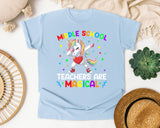 Middle School Teachers Are Magical Unicorn Bright in Chambray Comfort Colors 1717 tee