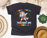 Middle School Teachers Are Magical Unicorn Bright in Graphite Comfort Colors 1717 tee