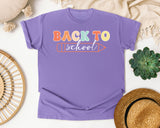 Back To School Pencil Line in Violet Comfort Colors 1717 tee