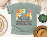 After School Squad Words in Bay Comfort Colors 1717 tee