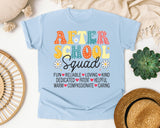 After School Squad Words in Chambray Comfort Colors 1717 tee