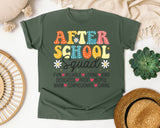 After School Squad Words in Moss Comfort Colors 1717 tee