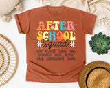 After School Squad Words in Yam Comfort Colors 1717 tee