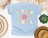 Back To School Apple Pencils Pastel in Chambray Comfort Colors 1717 tee