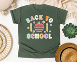 Back To School Apple Pencils Pastel in Moss Comfort Colors 1717 tee