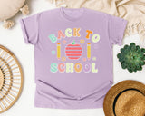 Back To School Apple Pencils Pastel in Orchid Comfort Colors 1717 tee