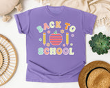 Back To School Apple Pencils Pastel in Violet Comfort Colors 1717 tee