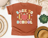Back To School Apple Pencils Pastel in Yam Comfort Colors 1717 tee