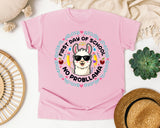 First Day Of School No Probllama in Blossom Comfort Colors 1717 tee