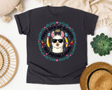 First Day Of School No Probllama in Graphite Comfort Colors 1717 tee