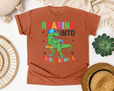 Roaring Into Middle School Dinosaur in Yam Comfort Colors 1717 tee