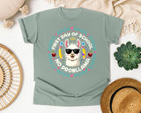 First Day Of School No Probllama Bright in Bay Comfort Colors 1717 tee