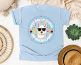 First Day Of School No Probllama Bright in Chambray Comfort Colors 1717 tee