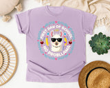 First Day Of School No Probllama Bright in Orchid Comfort Colors 1717 tee
