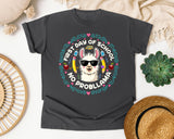 First Day Of School No Probllama Bright in Pepper Comfort Colors 1717 tee