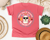 First Day Of School No Probllama Bright in Watermelon Comfort Colors 1717 tee